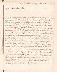 4 vues  - Ostervald, Jean-Frédéric. Lettre autographe signée à Louis Tronchin.- Neuchâtel, 10 novembre 1701 (ouvre la visionneuse)