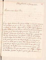 4 vues  - Ostervald, Jean-Frédéric. Lettre autographe signée avec cachet à Louis Tronchin.- Neuchâtel, 25 janvier 1702 (ouvre la visionneuse)