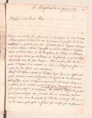 4 vues  - Ostervald, Jean-Frédéric. Lettre autographe signée avec cachet à Louis Tronchin.- Neuchâtel, 8 février 1702 (ouvre la visionneuse)