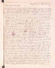 2 vues  - Ostervald, Jean-Frédéric. Lettre autographe signée avec cachet à Louis Tronchin.- Neuchâtel, 27 septembre 1702 (ouvre la visionneuse)