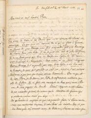 4 vues Ostervald, Jean-Frédéric. Lettre autographe signée avec cachet à Louis Tronchin.- Neuchâtel, 18 août 1703