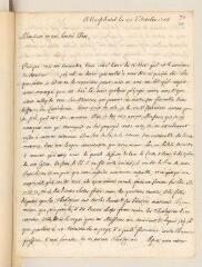 4 vues  - Ostervald, Jean-Frédéric. Lettre autographe signée avec cachet à Louis Tronchin.- Neuchâtel, 20 octobre 1703 (ouvre la visionneuse)