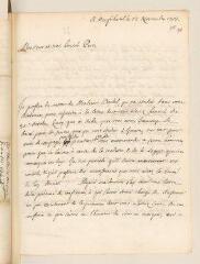 4 vues  - Ostervald, Jean-Frédéric. Lettre autographe signée à Louis Tronchin.- Neuchâtel, 12 novembre 1703 (ouvre la visionneuse)
