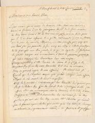 4 vues  - Ostervald, Jean-Frédéric. Lettre autographe signée avec cachet à Louis Tronchin.- Neuchâtel, 24 janvier 1703 (ouvre la visionneuse)