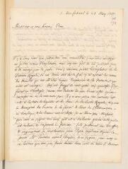 4 vues  - Ostervald, Jean-Frédéric. Lettre autographe signée à Louis Tronchin.- Neuchâtel, 23 mai 1705 (ouvre la visionneuse)