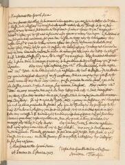 4 vues  - Tronchin, Louis. Lettre autographe signée avec cachet à Jean-Frédéric Ostervald.- Genève, 6 février 1703 (ouvre la visionneuse)