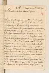 4 vues  - Pajon, Claude. Lettre autographe signée avec cachet à Louis Tronchin.- Orléans, 17 octobre 1670 (ouvre la visionneuse)
