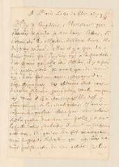 4 vues Pajon, Claude. Lettre autographe signée avec cachet à Louis Tronchin.- Paris, 21 février 1679