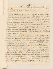 4 vues  - Pajon, Claude. Lettre autographe signée avec cachet à Louis Tronchin.- Orléans, 1er juillet 1669 (ouvre la visionneuse)