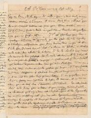 4 vues  - Pajon, Claude. Lettre autographe signée à [Jean-Robert Chouet].- Orléans, 24 septembre 1669 (ouvre la visionneuse)