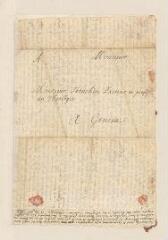 2 vues  - Chamier, Daniel. Lettre autographe signée à Louis Tronchin.- sans lieu, 24 juillet 1694 (ouvre la visionneuse)
