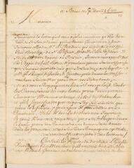 10 vues  - [Pierre Le Brodeur, sieur de] Desmarestz. Lettre autographe signée à Louis Tronchin.- [1er] avril 1680. Avec la copie d\'une lettre de Chauvigny à Desmarest datée de Genève, 5 avril 1680 (ouvre la visionneuse)