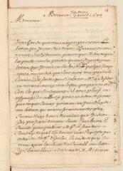 4 vues  - [Pierre Le Brodeur, sieur de] Desmarestz. Lettre autographe signée à Louis Tronchin.- Berne, 29 mars/7 avril 1680 (ouvre la visionneuse)