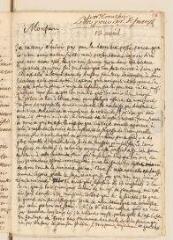 4 vues  - [Pierre Le Brodeur, sieur de] Desmarestz. Lettre autographe signée avec cachet à Louis Tronchin.- Genève, 13 avril 1680 (ouvre la visionneuse)