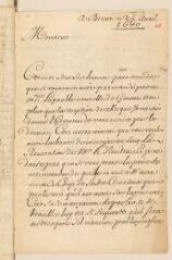4 vues  - [Pierre Le Brodeur, sieur de] Desmarestz. Lettre autographe signée avec cachet à Louis Tronchin.- Berne, 25 avril 1680 (ouvre la visionneuse)