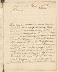 4 vues  - [Pierre Le Brodeur, sieur de] Desmarestz. Lettre autographe signée avec cachet à Louis Tronchin.- Berne, 23 mai 1680 (ouvre la visionneuse)