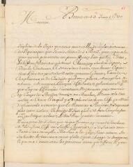 4 vues  - [Pierre Le Brodeur, sieur de] Desmarestz. Lettre autographe signée à Louis Tronchin.- Berne, 13 juin 1680 (ouvre la visionneuse)