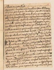 4 vues  - J[ean] Daillé fils. Lettre autographe signée avec cachet à Louis Tronchin.- Paris, 12 septembre 1678 (ouvre la visionneuse)