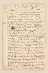4 vues Tronchin, Louis. Minute autographe d'une lettre à [Marguerite], duchesse de Rohan-Chabot.- 28 janvier 1670