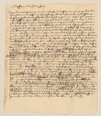 2 vues  - Tronchin, Louis, au nom de l\'Eglise de Lyon. Minute autographe d\'une lettre à l\'Eglise de Genève, au sujet du ministre Pierre Mussard.- 24 février 1657 (ouvre la visionneuse)