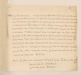 2 vues  - Serres, Jean de. Lettre autographe signée à Théodore de Bèze.- Paris, 10/20 septembre 1596 (ouvre la visionneuse)