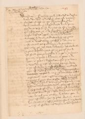 4 vues  - Bèze, Théodore de. Minute de lettre, dictée à Catherine Plan, à [Jean] de Chandieu.- Genève, 19/29 mai 1600 (ouvre la visionneuse)