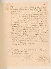 2 vues  - Luré, Marie de, [femme de François de La Noue]. Lettre autographe signée à Théodore de Bèze.- Paris, 2/12 février 1600 (ouvre la visionneuse)