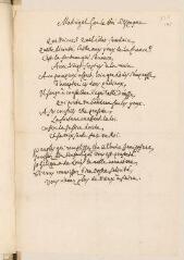 2 vues  - Copie, de la main de Louis Tronchin, d\'un madrigal sur le roi [Philippe V] d\'Espagne.- [après 1701?] (ouvre la visionneuse)