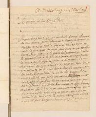 10 vues Signard, [Abraham]. 2 lettres autographes signées avec cachet à Louis Tronchin.- Middelbourg, 4 avril-19 mai 1689