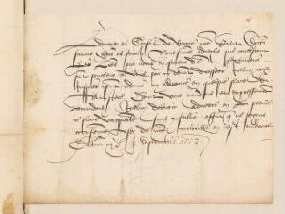 2 vues  - Lettre de [Hans Franz Naegeli], avoyer et Conseil de Berne, aux doyens, jurés et ministres de la Classe de Lausanne, relative à Fortuné André.- [Berne], 11 septembre 1553 (ouvre la visionneuse)