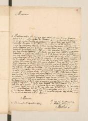 4 vues Merlat, Elie. Lettre autographe signée avec cachet à Jacques Ingrand.- Lausanne, 3 septembre 1699