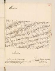 4 vues Merlat, Elie. Lettre autographe signée avec cachet à Jacques Ingrand.- Lausanne, 8 mars 1705