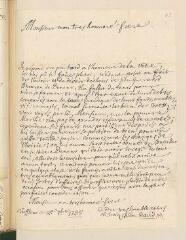 4 vues David, Fr.-Em., pasteur à Vufflens-le-Château. Lettre autographe signée avec cachet à Louis [II] Tronchin.- Vufflens, 12 septembre 1738