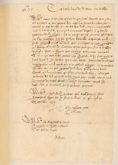 2 vues  - Copie d\'une lettre de [Catherine de Bourbon], soeur du roi Henri IV, aux ministres de l\'Eglise réformée de Nérac.- Fontainebleau, 16 septembre 1598 (ouvre la visionneuse)