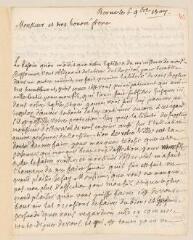 4 vues  - Clarion, C. Lettre autographe signée à Jean-Alphonse Turrettini. - Berne, 6 novembre 1707 (ouvre la visionneuse)