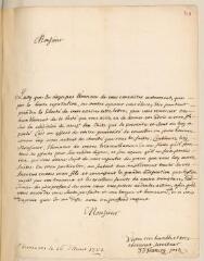 4 vues Francey, J.-J. Lettre autographe signée à Jean-Alphonse Turrettini. - Serrières, 16 août 1702