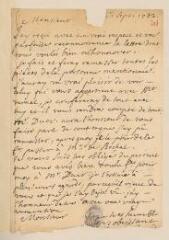 2 vues  - Guillemardet. Lettre autographe signée à Jean-Alphonse Turrettini. - Sans lieu, 6 septembre 1732 (ouvre la visionneuse)