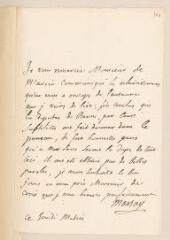 4 vues  - Marsay, [Armand-Louis de Saint-Georges de]. Lettre autographe signée à Jean-Alphonse Turrettini. - Sans lieu ni date (ouvre la visionneuse)