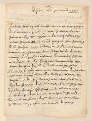4 vues  - Nicaise, abbé Claude. Lettre autographe signée à Jean-Alphonse Turrettini. - Dijon, 7 avril 1700 (ouvre la visionneuse)