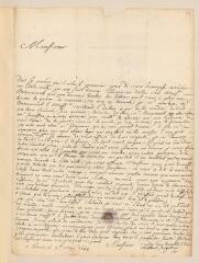 30 vues  - Vincent, P. 8 lettres autographes signées à Jean-Alphonse Turrettini. - Paris, 2 mai - 1er décembre 1698 et Londres, sans date (ouvre la visionneuse)