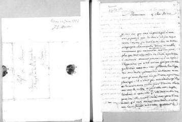 7 vues  - Perronet, [Théodore] (pasteur, 1725-1770). 2 lettres autographes signées à Jacob Vernes. - Genève, [7 ou 8] juillet 1752 - janvier 1753 (La seconde lettre est signée Perronet di Besson) (ouvre la visionneuse)