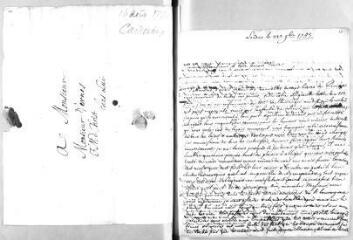 3 vues  - Patron, G[édéon] (pasteur). Lettre autographe signée à Jacob Vernes. - Londres, 22 novembre 1753 (ouvre la visionneuse)