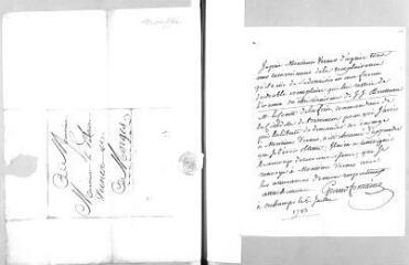 2 vues  - Grandfontaine. Lettre autographe signée à Jacob Vernes. - Orchamps, 6 juillet 1783 (ouvre la visionneuse)