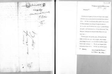7 vues  - Bourrit, M[arc] Th[éodore]. 2 lettres autographes signées à Jacob Vernes. - Chamouni [Chamounix], Genève, 5 [ou 3 ?] août [1783] - 11 novembre 1783 (avec 1 enveloppe) (ouvre la visionneuse)