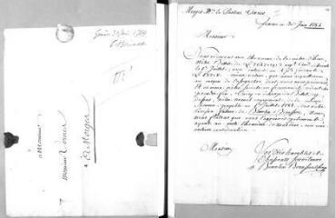 3 vues  - Beurlin, Beausire et Compagnie. Lettre autographe signée à Jacob Vernes. - Genève, 30 juin 1784 (En annexe : 1 lettre de Beurlin) (ouvre la visionneuse)