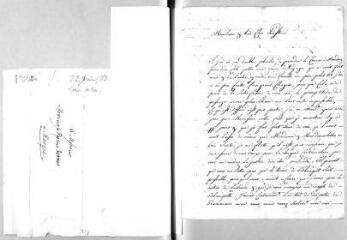 3 vues  - Courlet, Jean P[ier]re. Lettre autographe [?] signée à Jacob Vernes. - Genève, 1er juillet 1783 (ouvre la visionneuse)
