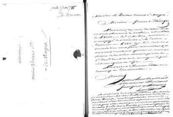 3 vues  - Garrigues et Salomon. Lettre signée à Jacob Vernes. - Genève, 2 juillet 1785 (avec 10 lignes non signées écrites de la main de la lettre et de la signature) (ouvre la visionneuse)