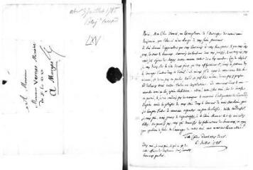2 vues  - Diodati, [Antoine Josué ?]. Lettre autographe signée Deodatus à Jacob Vernes. - Sans lieu, 6 juillet 1785 (ouvre la visionneuse)