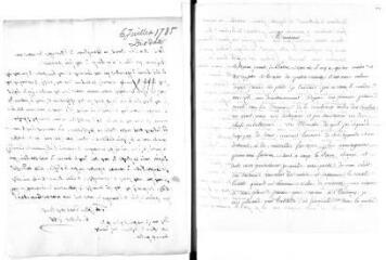 18 vues  - Milran, F. (négociant). 4 lettres autographes signées à Jacob Vernes. - Cherbourg le Mer, 6 juillet 1785 - 23 avril 1787 (ouvre la visionneuse)