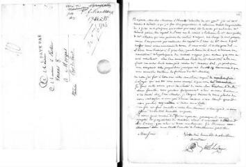 2 vues Binet-Le Royer, Jean (notaire). Lettre autographe signée à Jacob Vernes. - Sans lieu ni date [vers 1785]